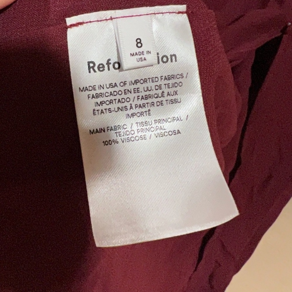 NEW Reformation Stevi Plum high neck long sleeve midi dress with slit - Picture 7 of 7